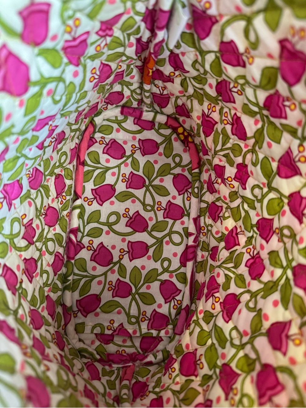 Vera Bradley Mini Bucket Tote - Pink & Orange Floral Vintage - Picture 2 of 3